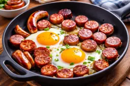 Яичница с сосисками